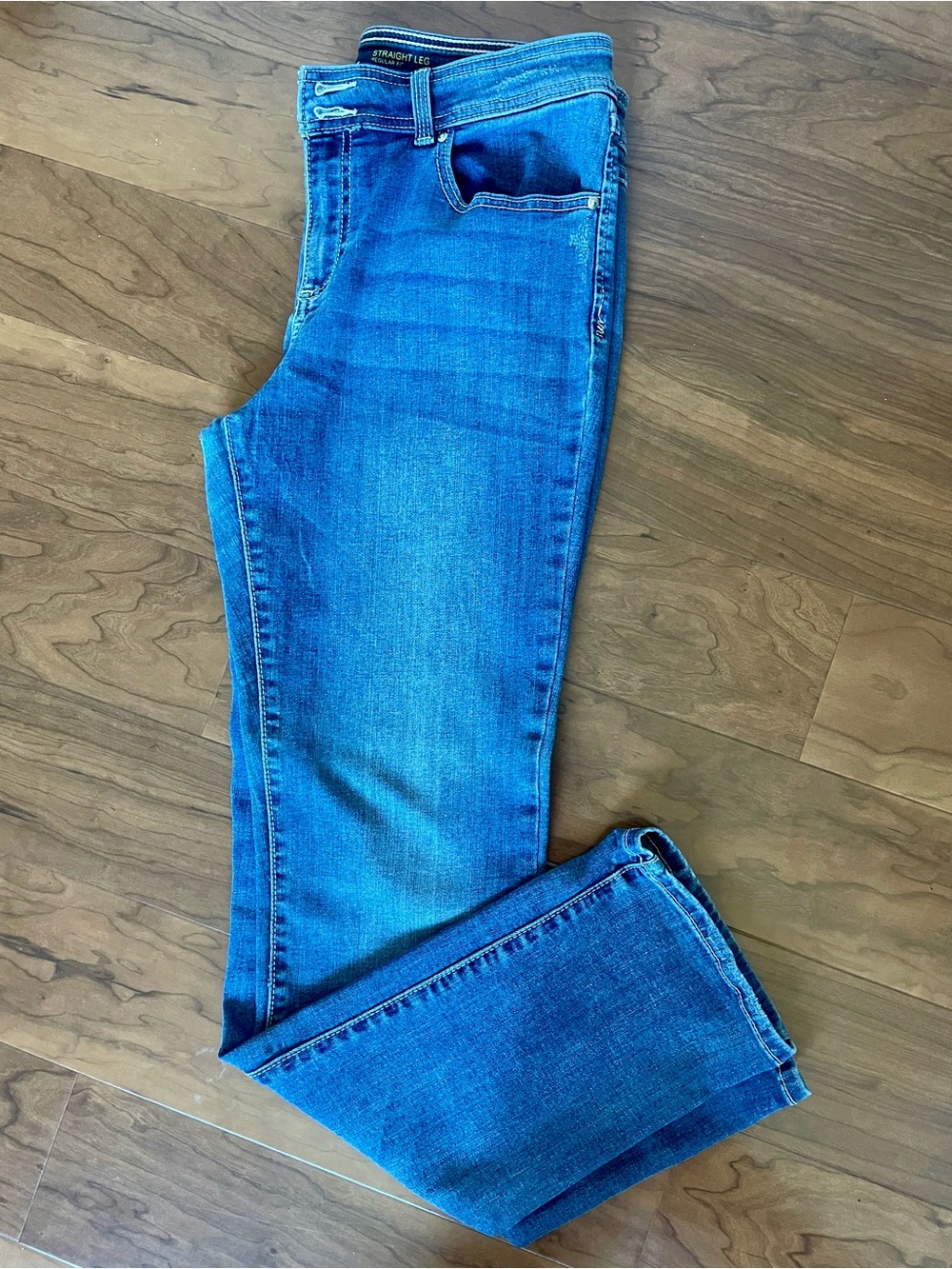 INC International Concepts Straight Leg Jeans in Medium Blue Wash